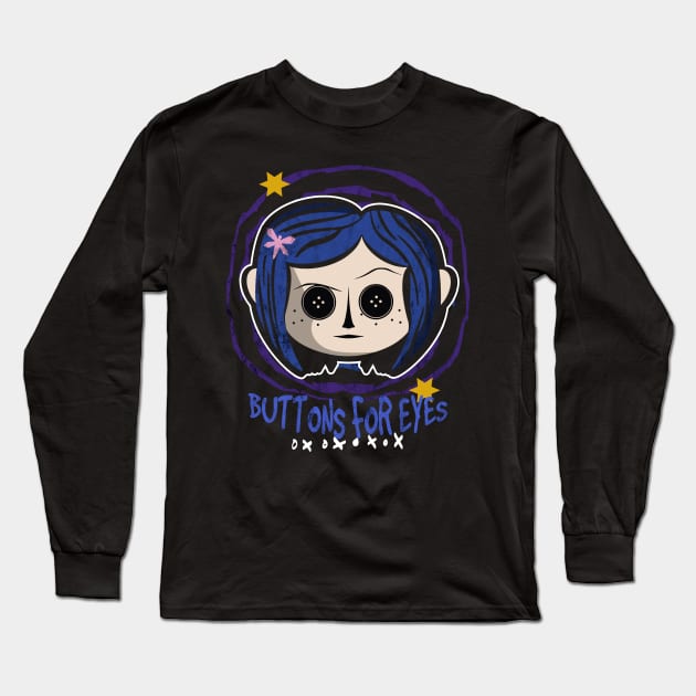 Button for eyes Long Sleeve T-Shirt by Liewrite